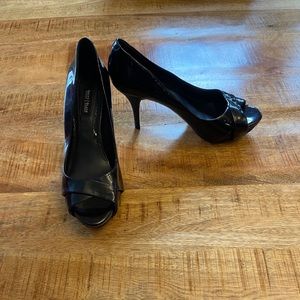 Black peep toe heels